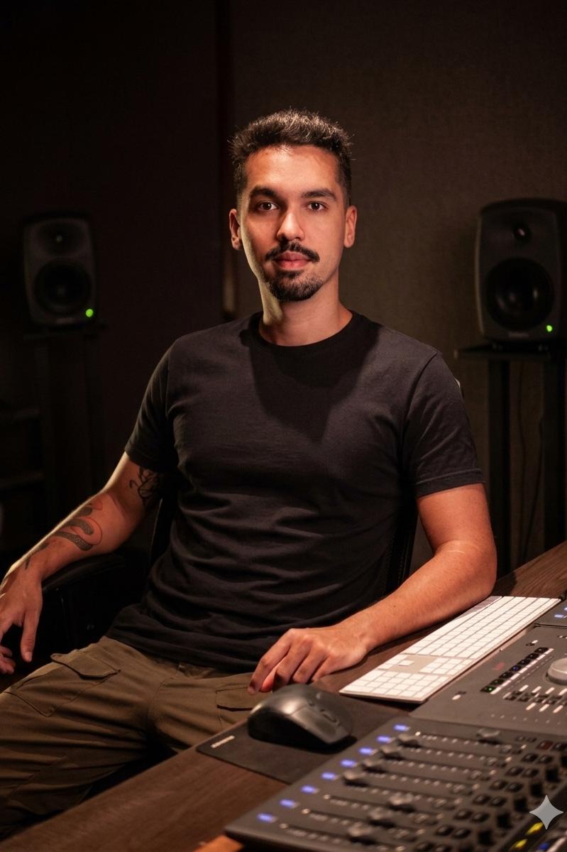 Rodrigo Andrade at the mixing console